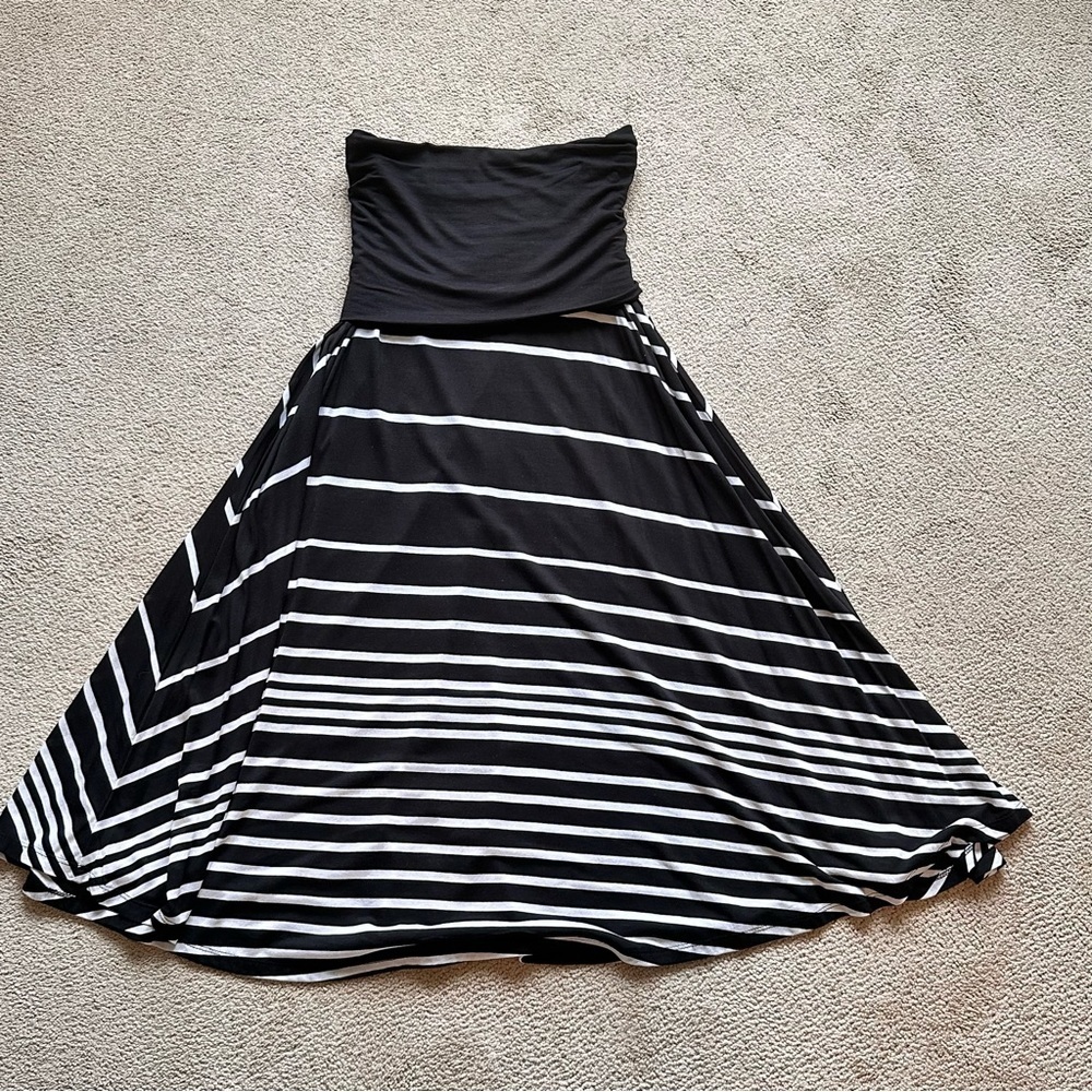 INC Black and White Striped Skirt Size S - Picture 1 of 6